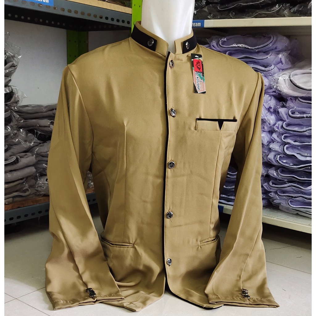 Jasko Lis Polos Jas Koko Muslim Pria / Koko Pria / Bahan Hightwis Tebal Lembut Halus Adem