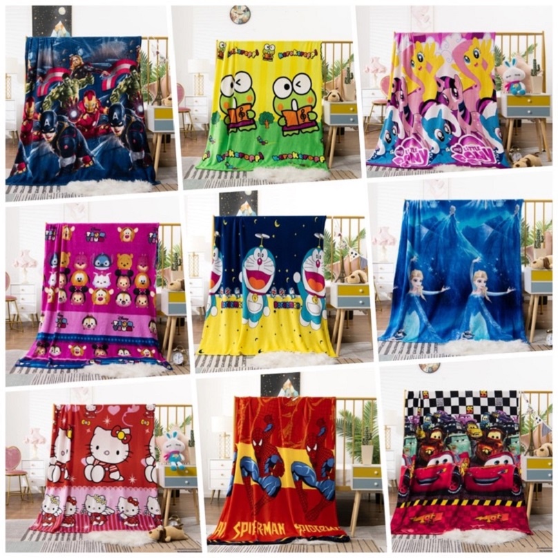 SELIMUT ANAK REMAJA KARAKTER BULU POLYESTER 120 CM X 200 CM MOTIF KARTUN LEMBUT DORAEMON JUMBO IMPORT HALUS BERKUALITAS