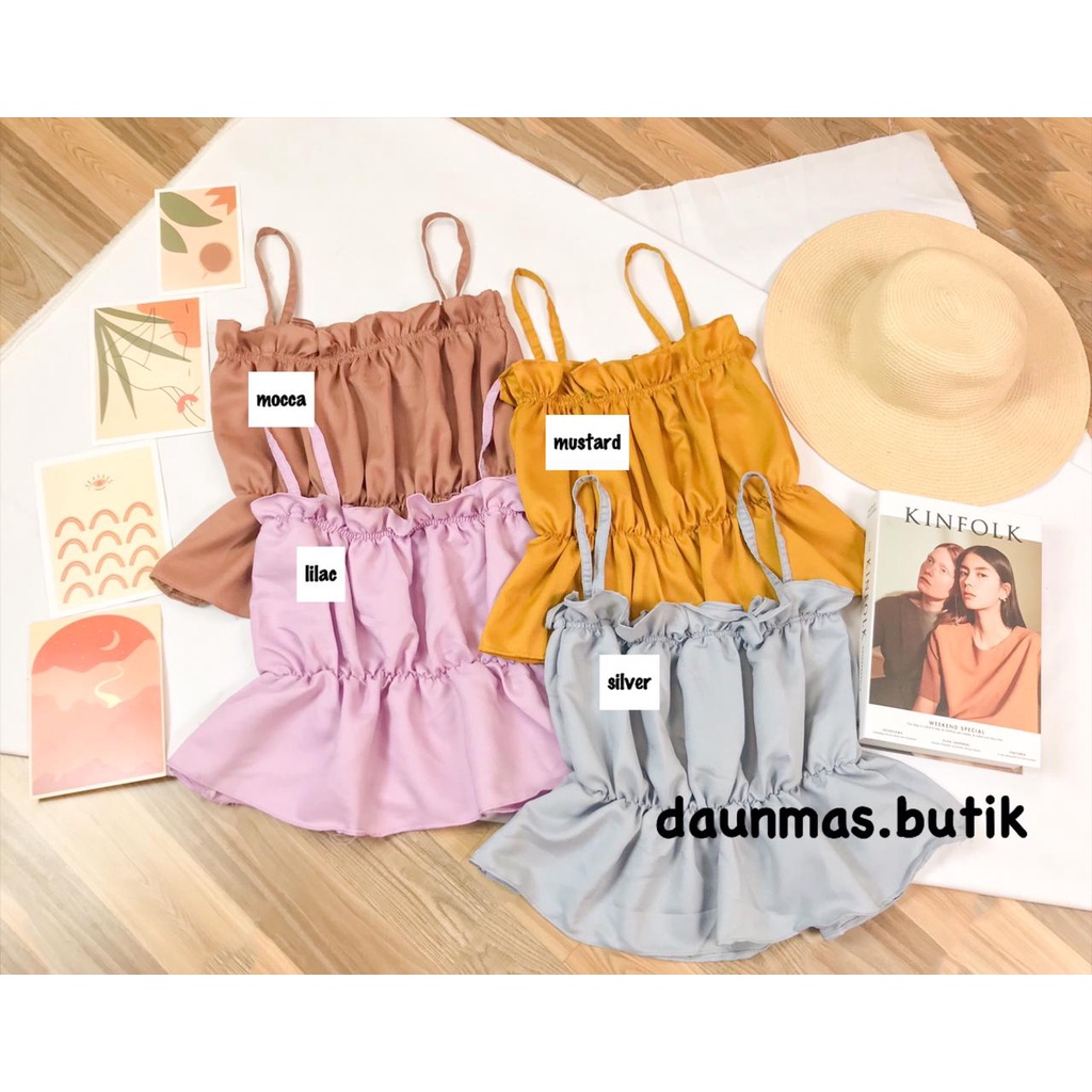 1KG MUAT 5PCS | MIRABEL TOP BLOUSE OFF SHOULDER CINO CROPTY TOP SABRINA HITS SEEBGRAM FASHION WANITA-FIERA SILVER