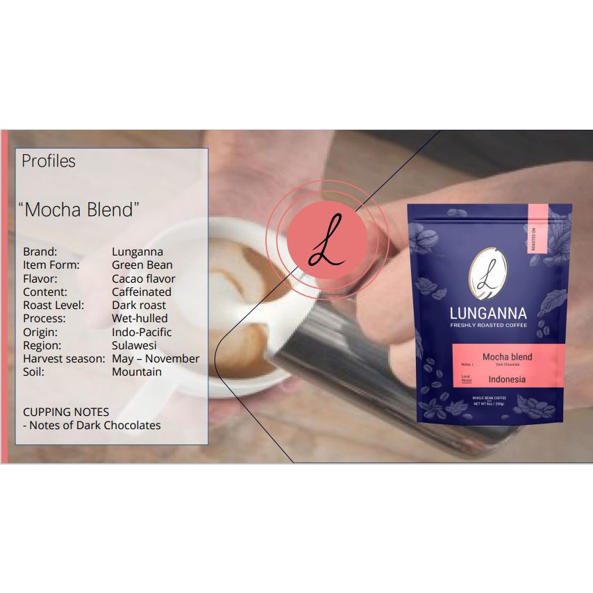 

Kopi Lunganna Mochablend Toraja Kalosi berat 250g