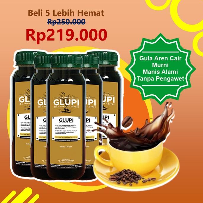 

[PAKET 5 BOTOL GLUPI] GULA AREN CAIR BROWN SUGAR ALAMI UNTUK COFFEE CD364512ZX