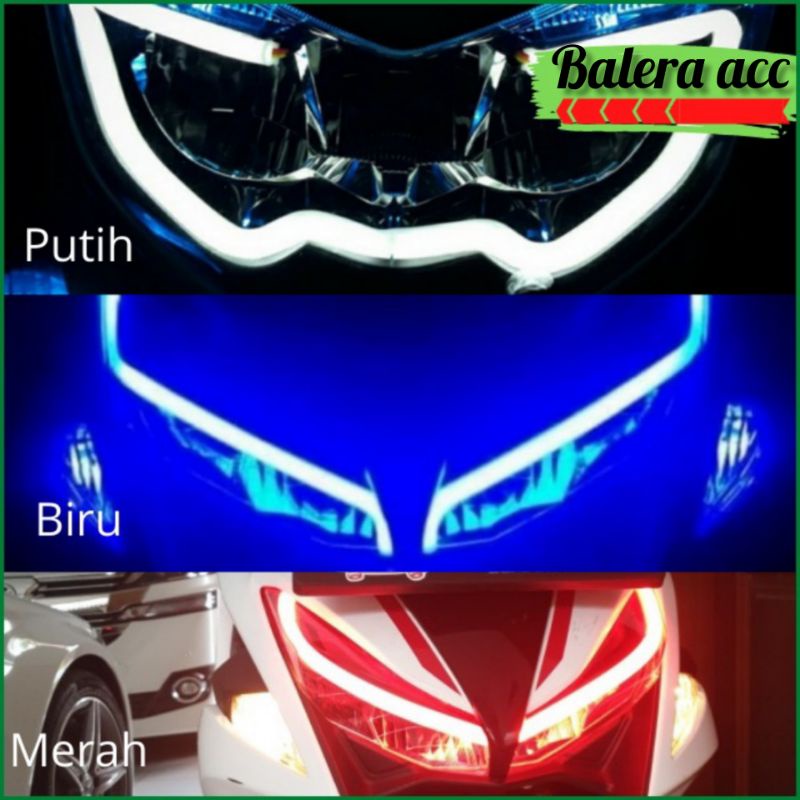 Lampu Led Alis DRL Flexible Merk AES Untuk PCX ADV Nmax Aerox Vario Mx R15 R25 Scoopy Beat Lexi Dll