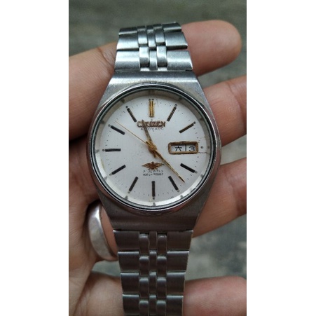 jam tangan citizen jdm kanji day white dial otomatis second bekas original