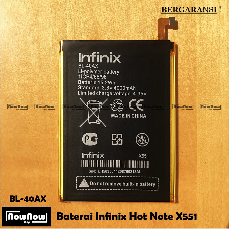 Baterai Infinix Hot Note X551 BL-40AX Original Batre Batrai Battery HP