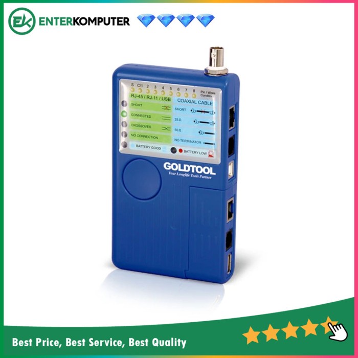 Networking GoldTool Cable Tester RJ45 &amp; RJ11, USB, BNC (TCT-180)