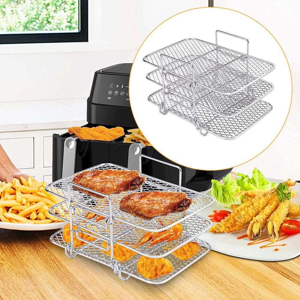 Solighter Air Fryer Grill Rack Home Dehydrator Rack Alat Panggang Indoor304 Stainless Steel