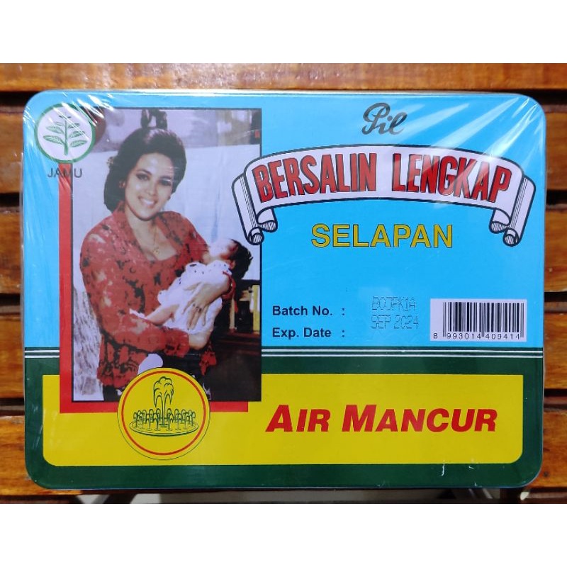 Pil Bersalin Lengkap Kaleng Air Mancur / Pemakaian 40 Hari / Jamu Bersalin Pil / Jamu Bersalin Lengkap / Kemasan Kaleng