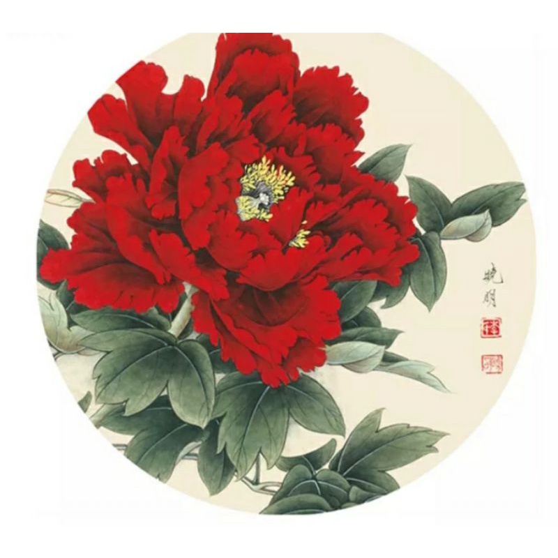 paket kristik pola kain 11ct bunga peony