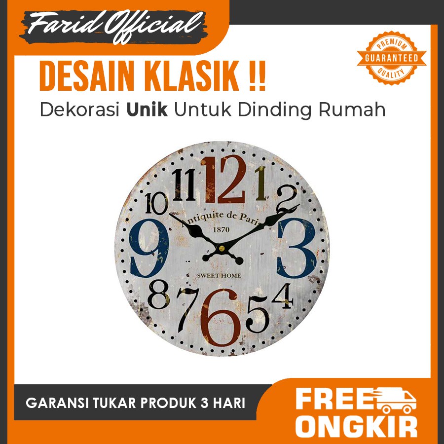 Jam Dinding Klasik Dekorasi Rumah Jam Dinding Quartz Creative Design Model Digital Wood