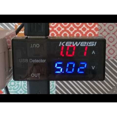 USB Charger Power Current Voltage Tester Detector - KWS-10VA - Hitam