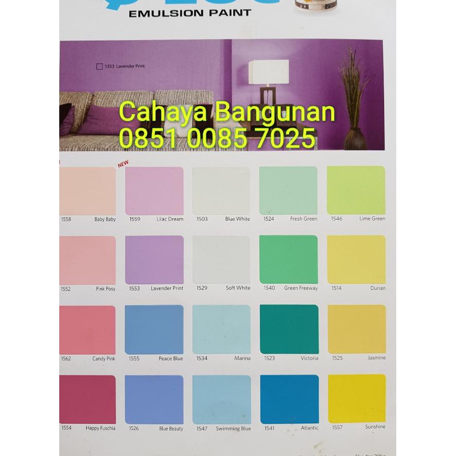 Februari Maniss Qluc Q Luc Qiluc Cat Tembok Warna Nippon Paint Galon 5kg 5 Kg Murah Kode 404 Indonesia