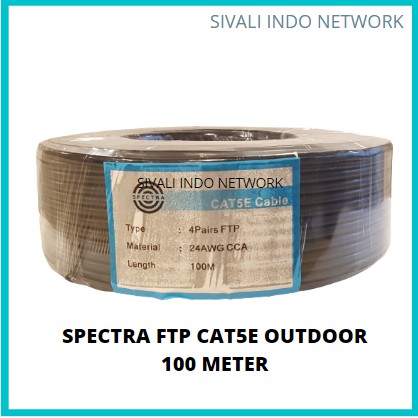100 meter kabel lan polos ftp cat5e spectra outdoor  cca hitam wifi internet   kabel polos