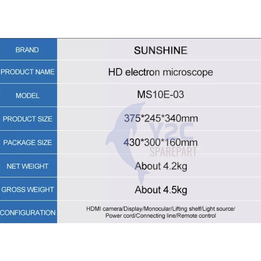 MIKROSKOP DIGITAL SUNSHINE MS10E-03 + LAYAR LCD / MICROSCOPE / ALAT SERVIS SERVICE HP