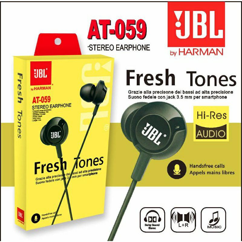 HF HEADSET/EARPHONE JBL AT-059 SUPERBASS + PACK IMPORT