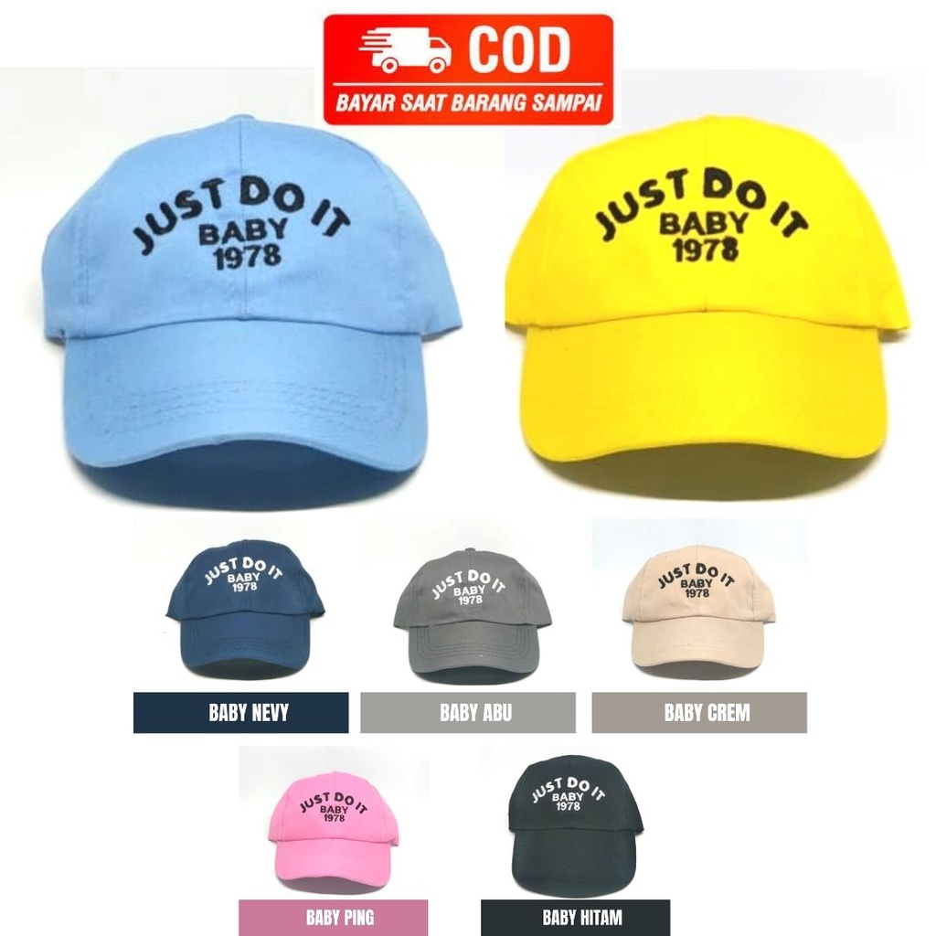 Termurah !!! Topi Anak Cowo Cewe Bordir Simple Keran Just Do It Umur 2-7 Tahun / Topi Baseball Anak Murah Bordir Keren Premuim Distro