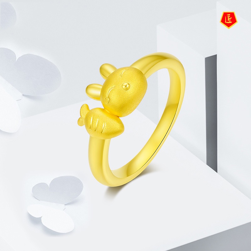 [Ready Stock]Cute Gold Bunny Ring