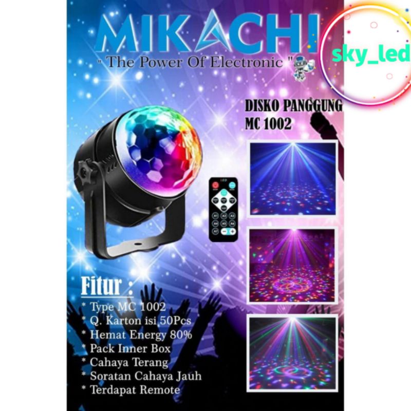 Lampu Disco LED RGB / MAGIC BALL /  Dapat Berputar dengan Sensor Suara untuk Natal / Pernikahan / KTV