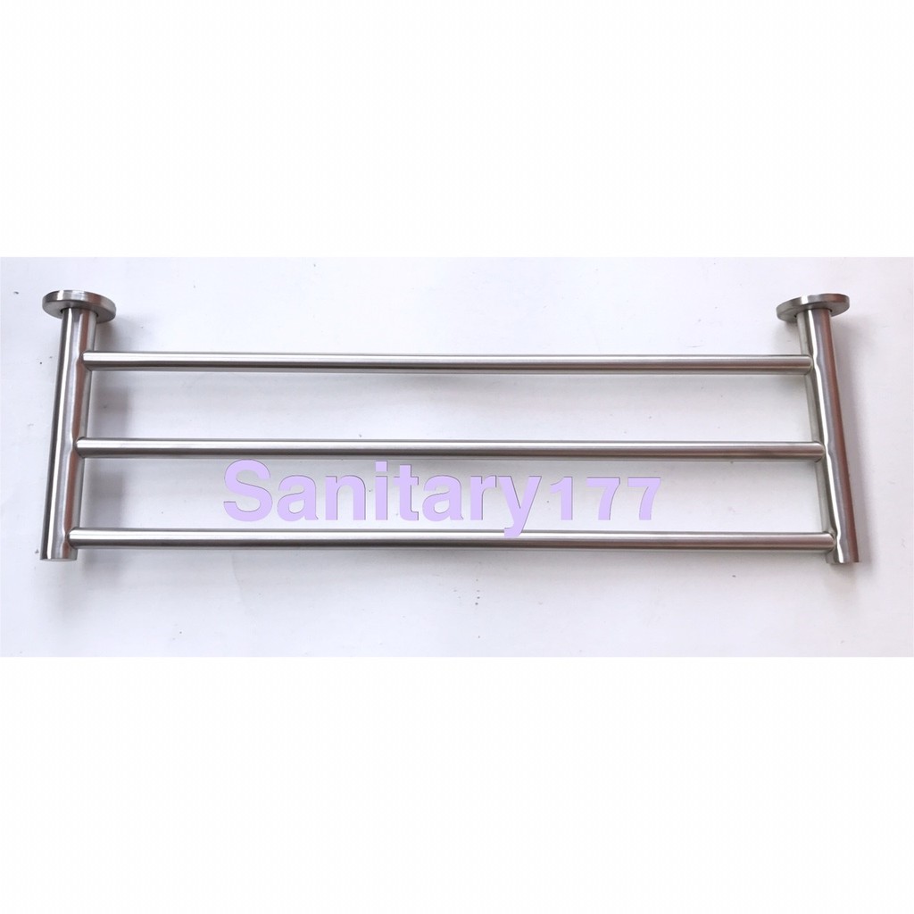 Rak Handuk Stainless 60 Cm 3 Susun 7083- Gantungan Towel Bar Tiga Baris Stenlis pipa Gede