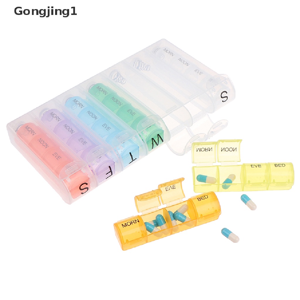 Gongjing1 Kotak Organizer Obat 7 Hari 28 Sekat