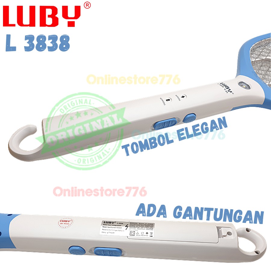 RAKET NYAMUK LUBY L3838 / PERANGKAP NYAMUK / RAKET NYAMYUK / NYAMUK / L3838 / L3838A / RECHARGEABLE