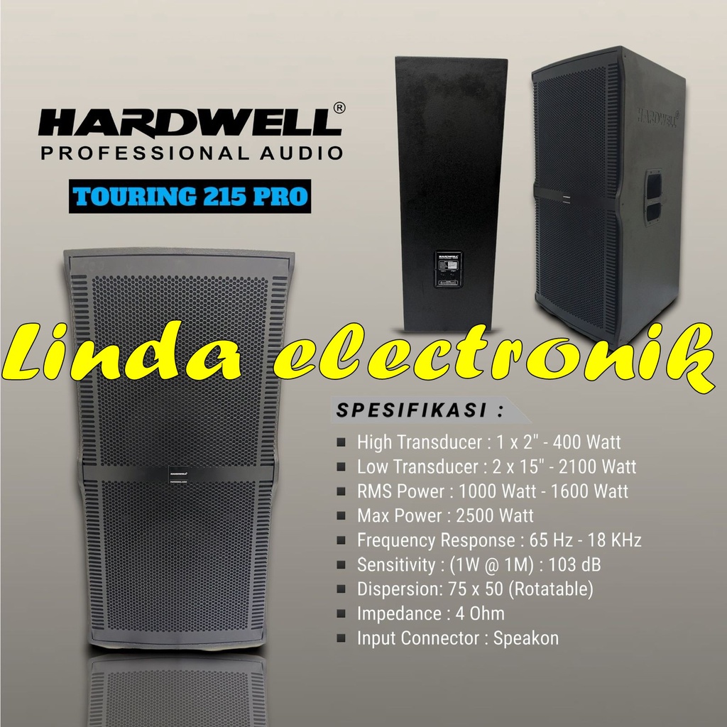 speaker pasif hardwell touring 215 2x15 double 15 inch original