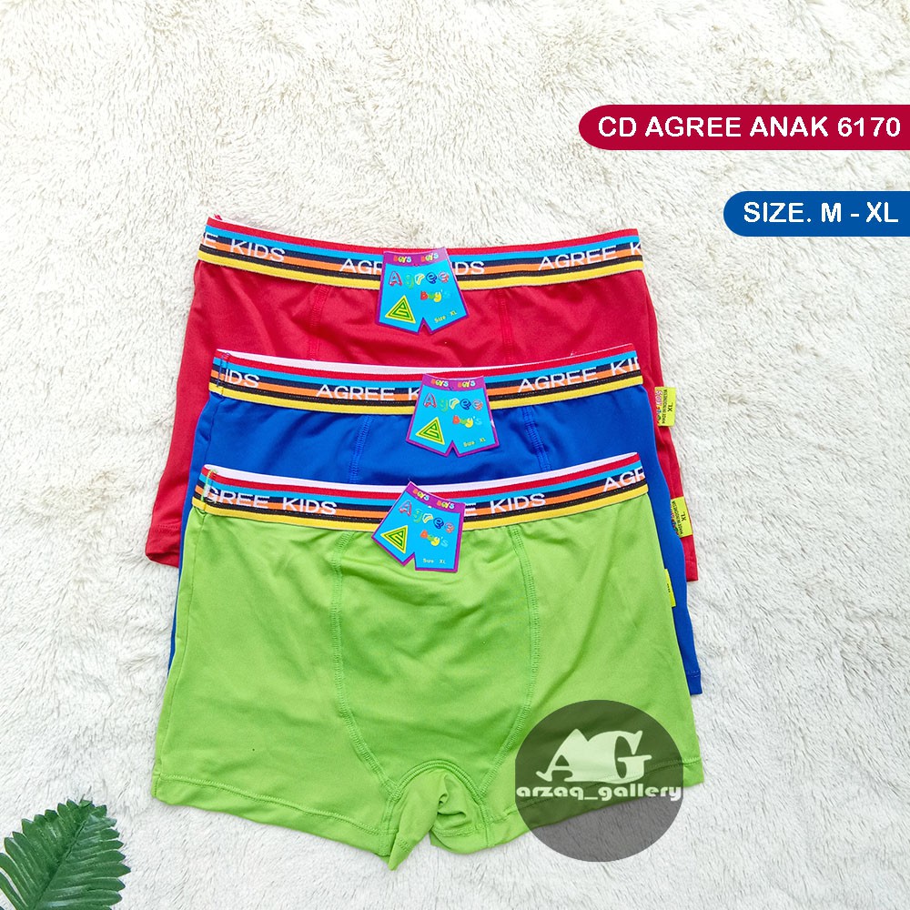 Grosir 6-12 pcs Boxer anak laki-laki Agree boys 6170