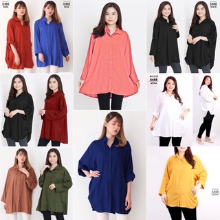 KEMEJA WANITA JUMBO Baju ATASAN CEWEK KERJA KANTOR PESTA FORMAL LD 130cm BIG SIZE KATUN PREMIUM POLO