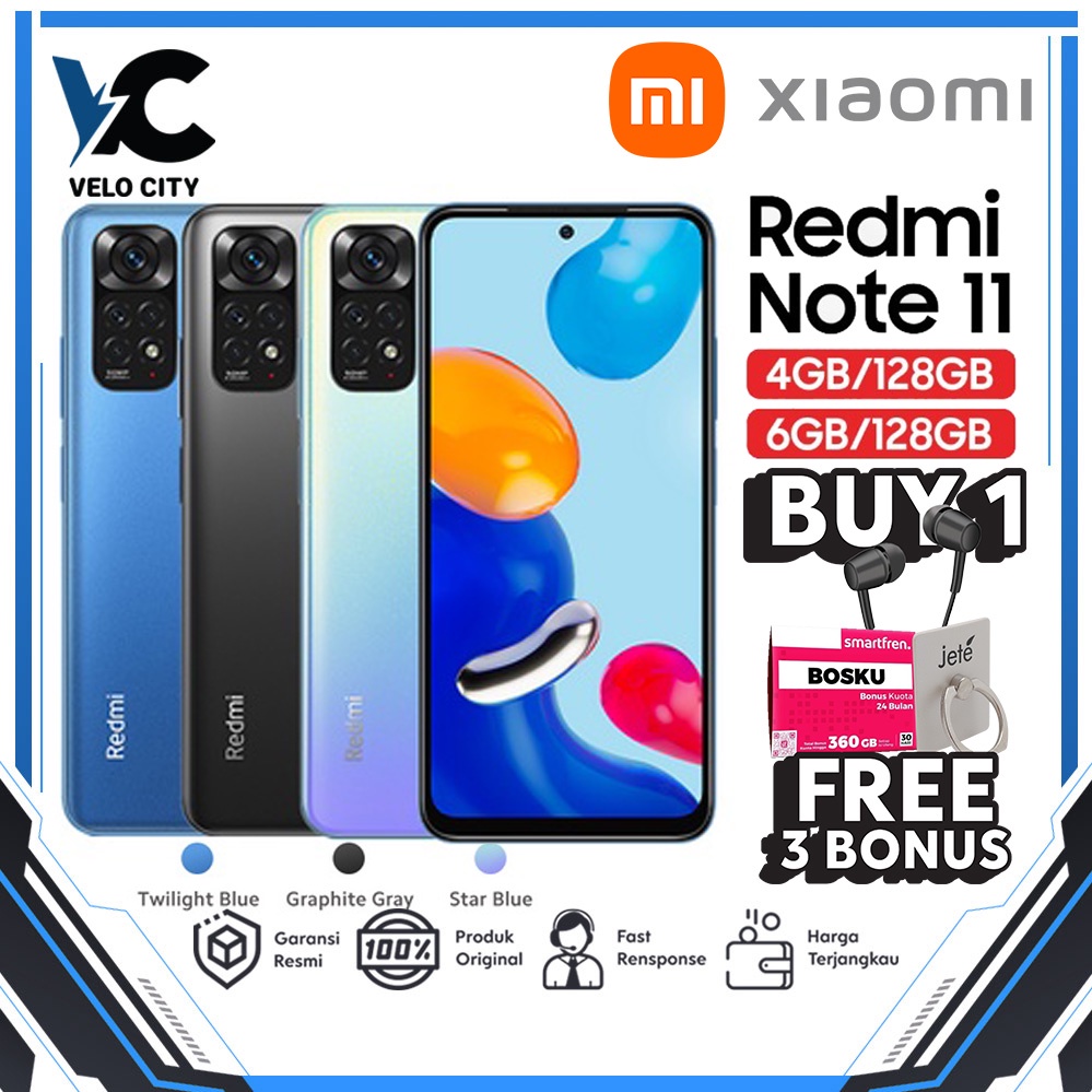 Redmi Note 11 4GB 128GB Smartphone Garansi Resmi