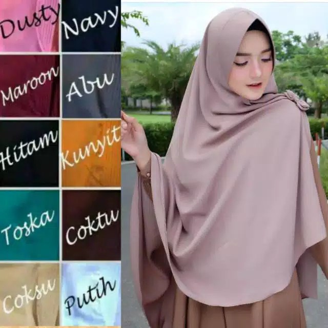 KHIMAR JUMBO BELAH KUPU / KHIMAR PET JUMBO BELAH TENGAH PITA