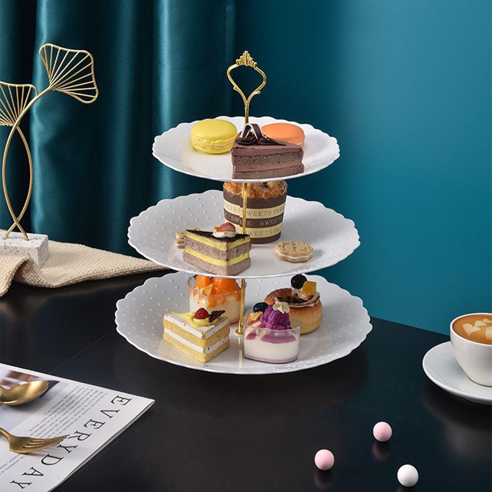 R-flower Cake Stand Perlengkapan Pesta Cupcake Display Nampan Meja 3tingkat