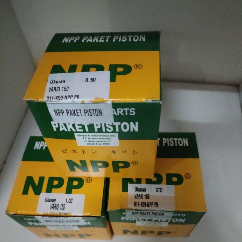 Ring seher, piston ring, piston kit NPP motor vario 150 OS Standar,50,100