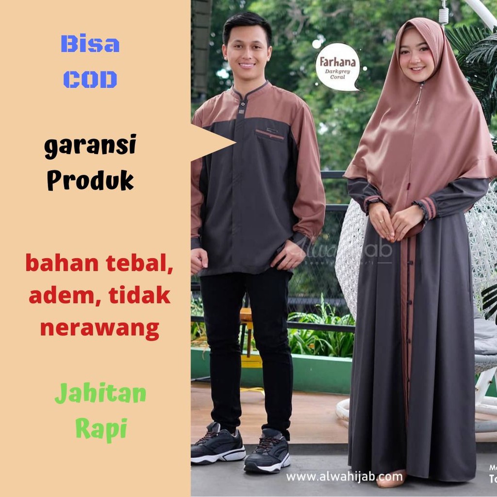  Baju  Gamis Couple  Farhana  Shopee Indonesia