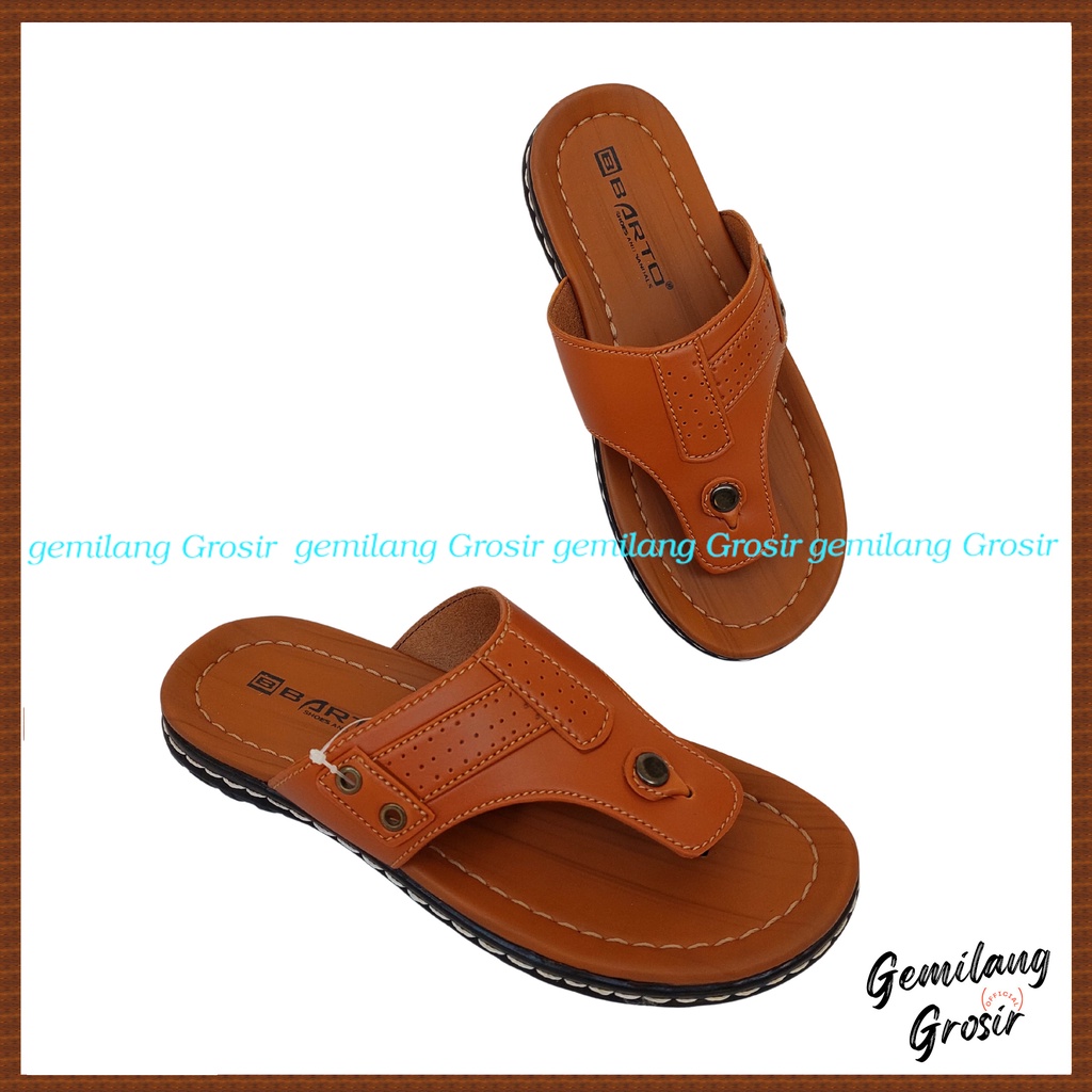 Sendal Pria Jepit Casual Size 39 - 43 COKLAT Trendy - Sandal Laki Laki Dewasa Cocok Semi Formal BARTO - Sandal Laki Laki