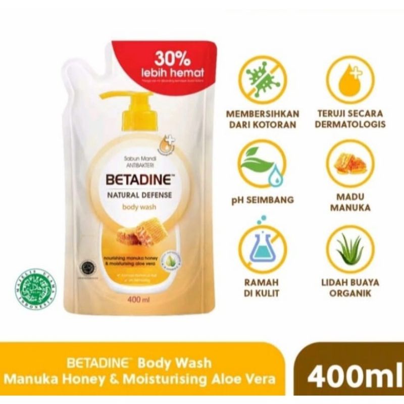 Betadine Natural Defense Body wash 400Ml