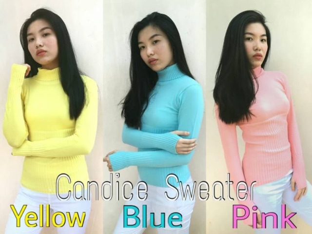 Candice Sweater / Basic Sweater / Sweater Rajut Wanita / Turtleneck Roundhand Sweater