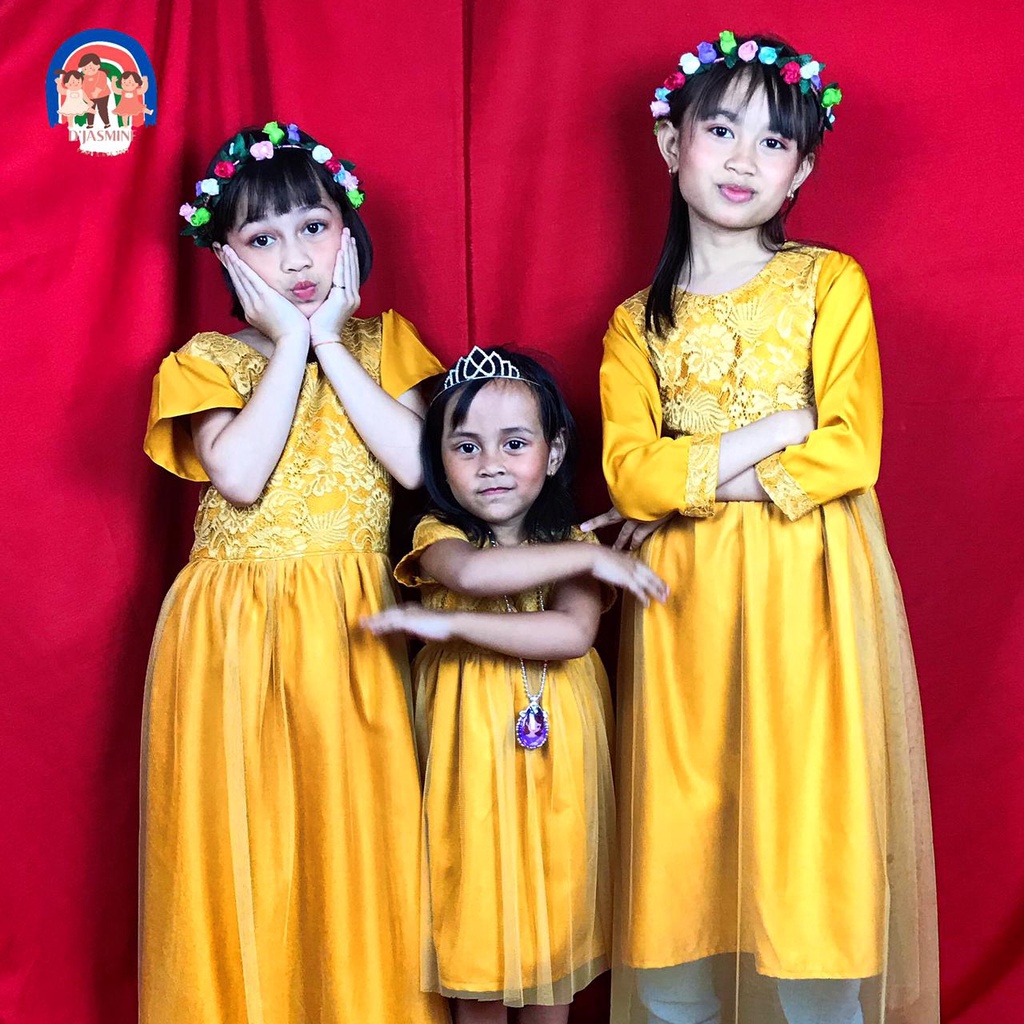 DRESS PESTA / GAUN ANAK "GOLD/WARNA EMAS'