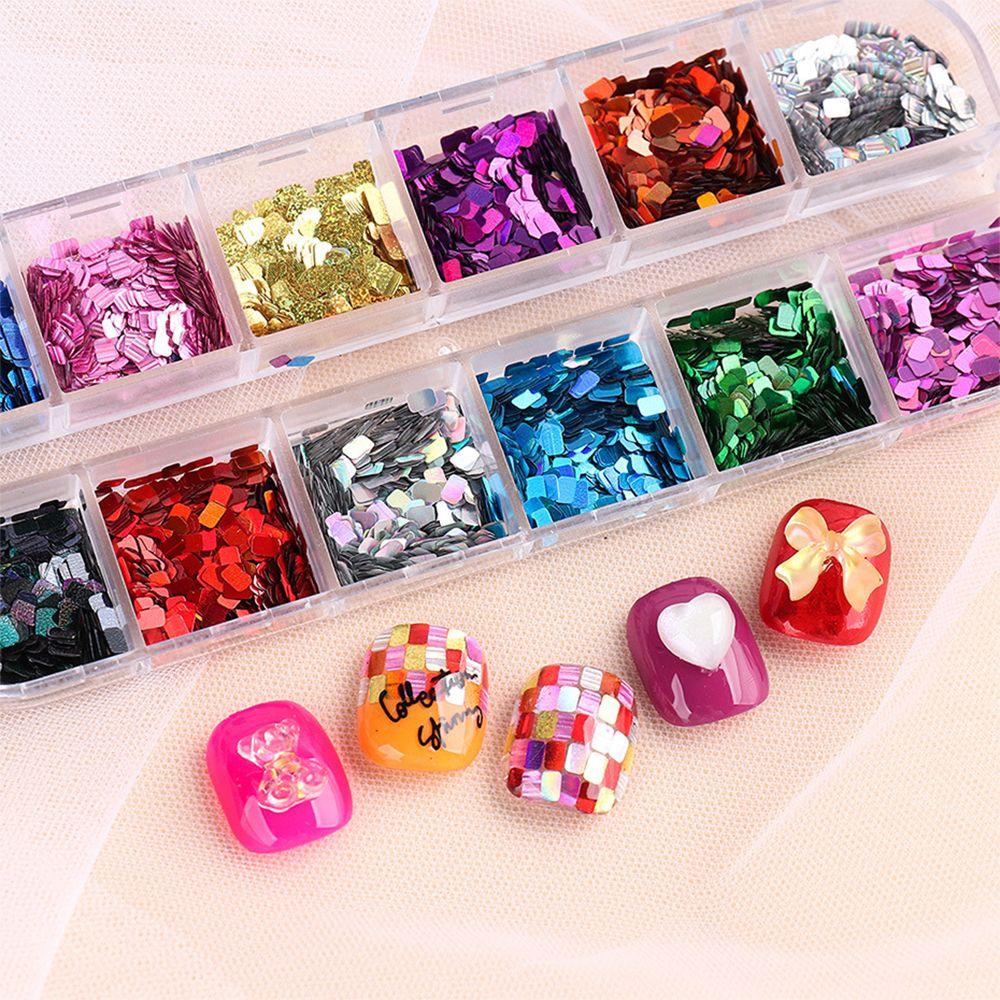 Mxbeauty Nail Art Sequin Glitter Laser DIY Bahan Kuku Nail Kecantikan Salon Kuku Perhiasan Nail Art Serpihan