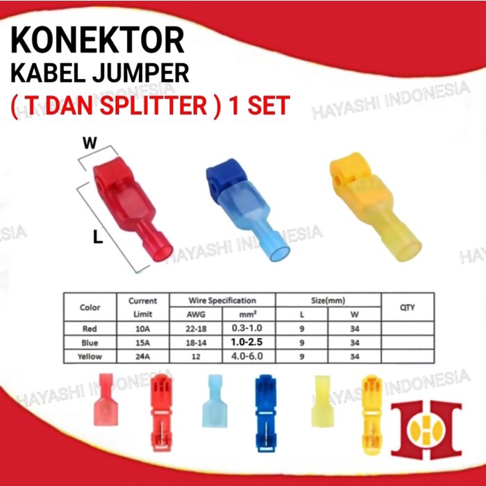 Konektor Kabel Jumper T dan Splitter 1 Set - 20pcs