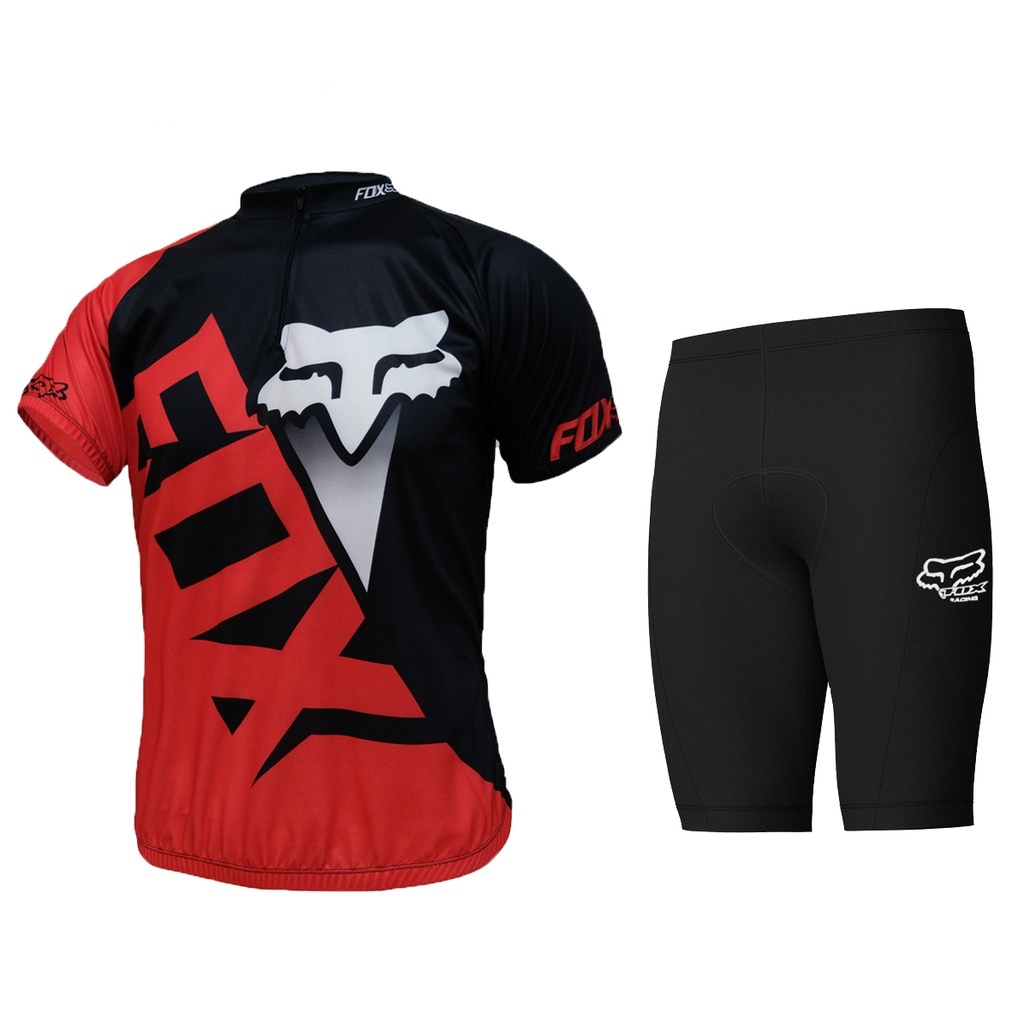 Jersey Sepeda Set Kaos Sepeda Dan Celana Sepeda Road Bike MTB Lengan Pendek Unisex