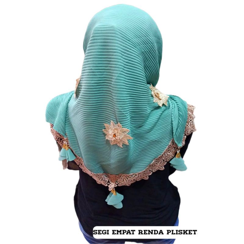 JILBAB HIJAB SEGI EMPAT PLISKET RENDA ORI TAMRIN