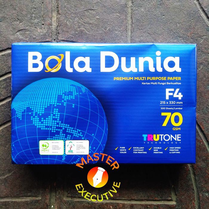 

Order Langsung Bola Dunia Kertas HVS F4 / Folio 70 gsm 215 x 330 mm / Print Fotokopi Limited
