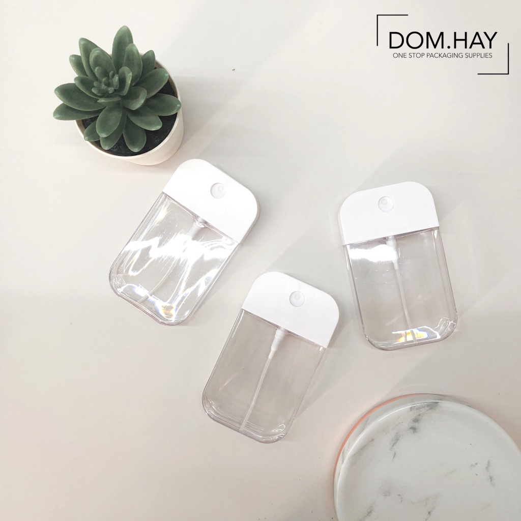 50ml Botol Hand Sanitizer Spray Case Square Tanpa Logo GEN 2 Gampang Isi Ulang
