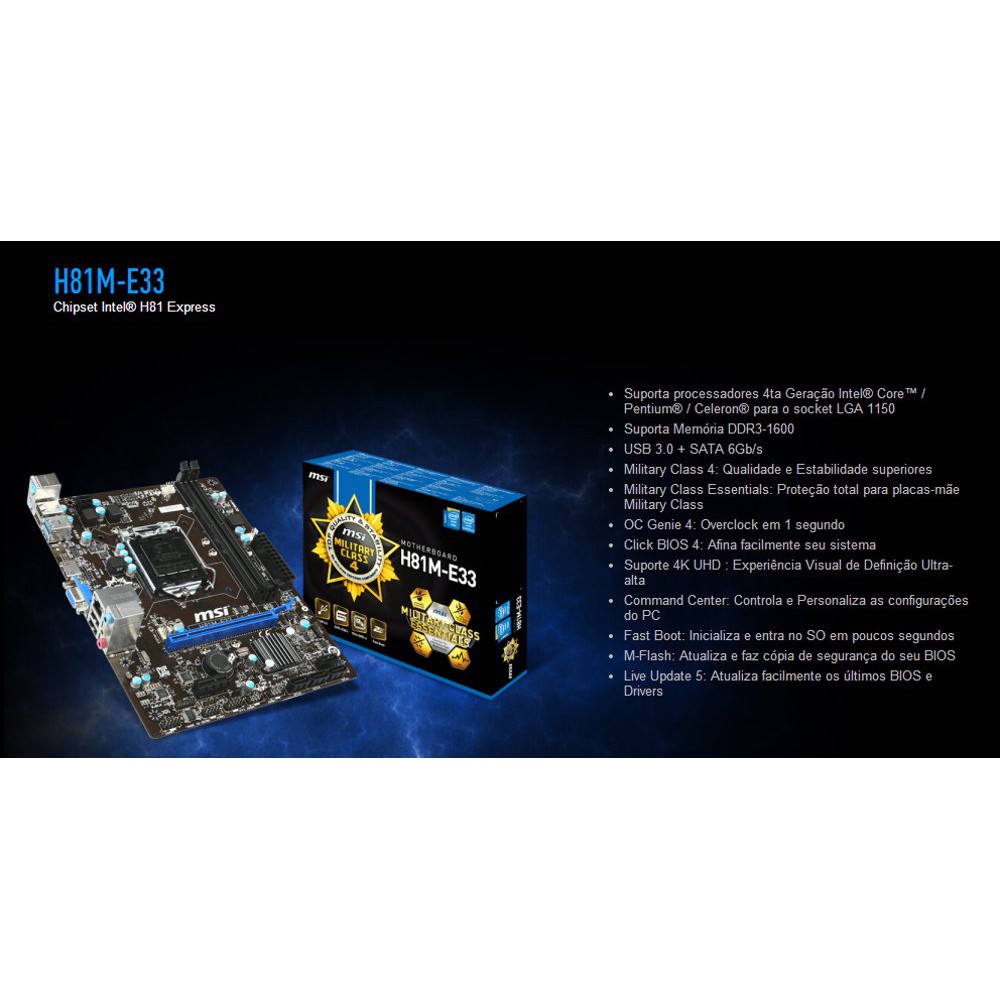 MOTHERBOARD MSI H81M-E33 DDR3 LGA-1150  Terlaris
