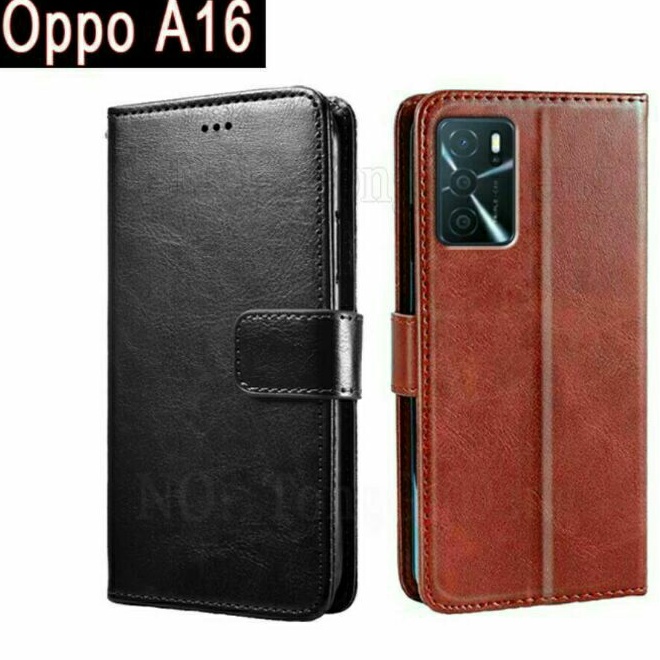 Oppo A16 Case Flip Cover Case Leather Wallet Sarung Oppo A16