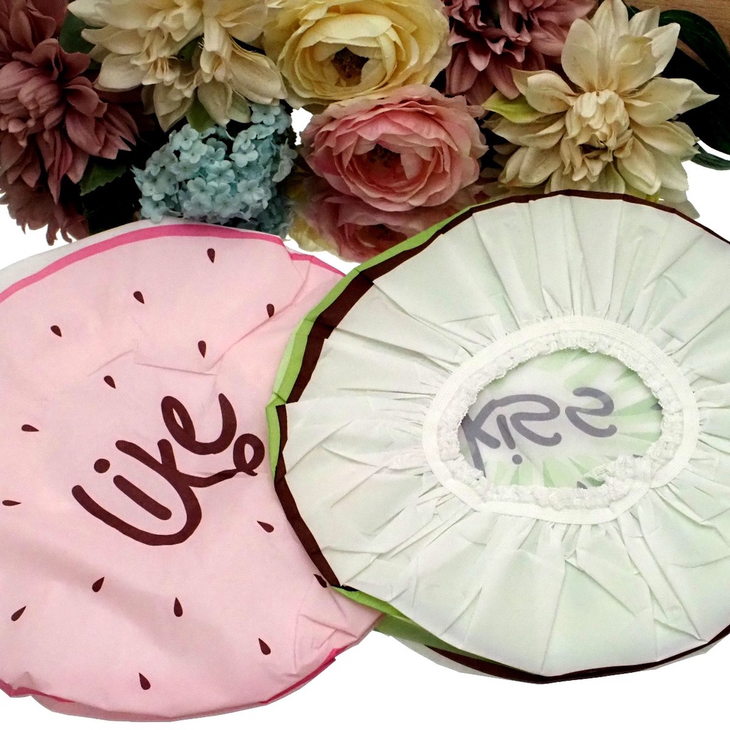 Shower Cap Karakter Buah Topi Mandi Keramas Penutup Rambut Anak Dewasa Waterproof