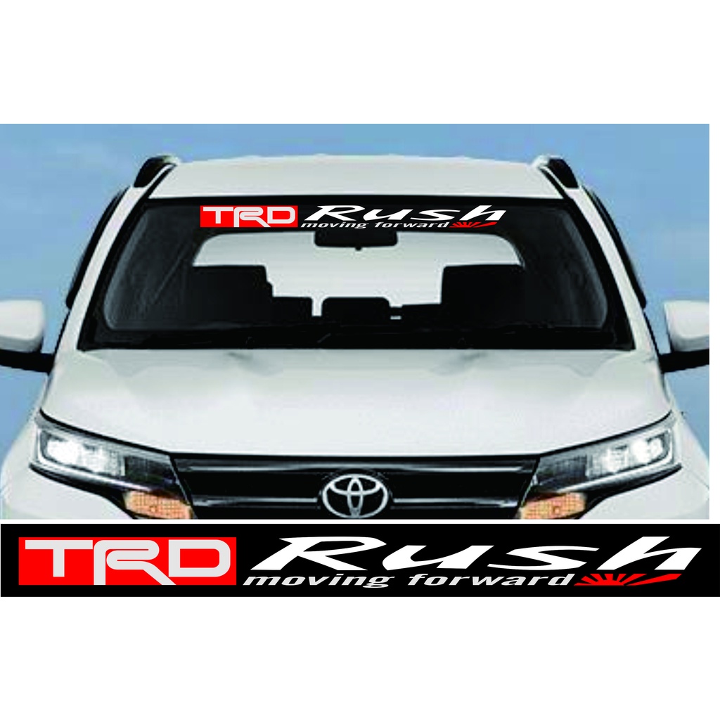 stiker kaca depan RUSH trd racing