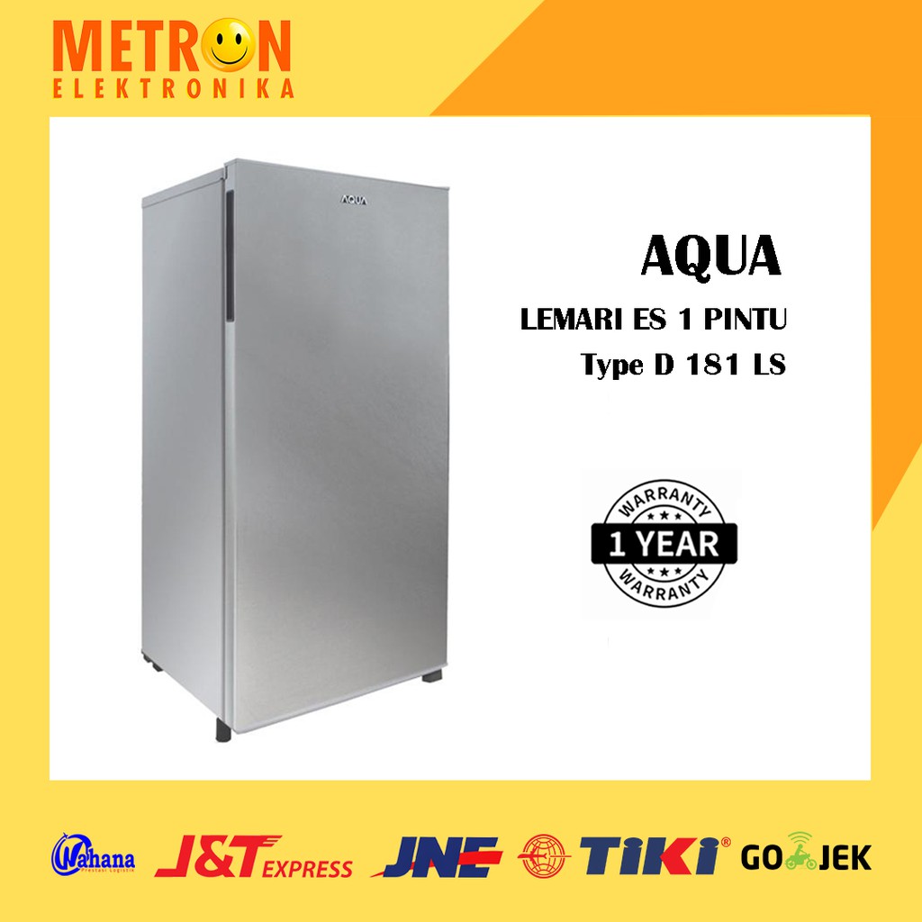 AQUA AQR-D 181 LS / LIGHT SILVER KULKAS 1 PINTU / AQRD181LS