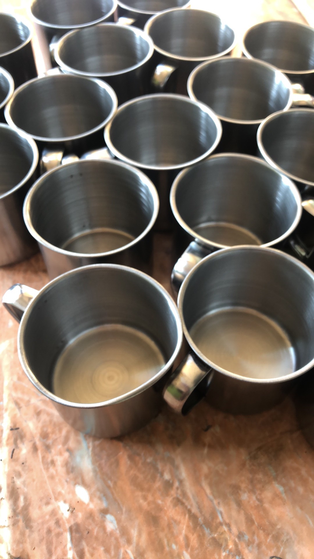 Grosir Souvenir Termurah 4 Lusin / 48 Pcs Gelas Cangkir Mug Stainles Import Tanpa Tutup  8 Cm