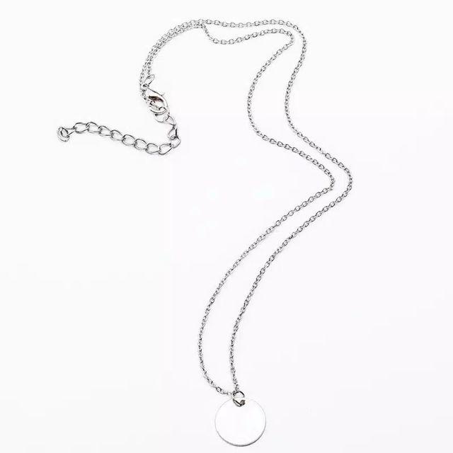 Coin Perdant Necklace Kalung Wanita Liontin Koin Korean Style-Silver