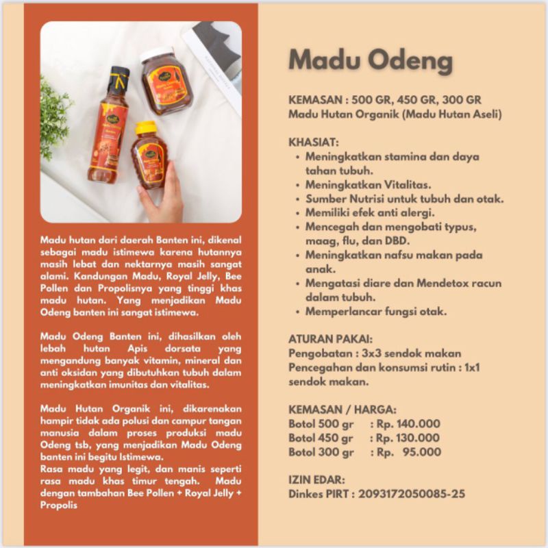 

Madu Azzura Odeng Banten 500gr/450gr/300gr